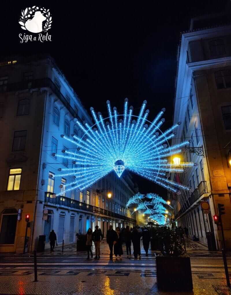 Luzes de Natal na Rua Augusta, Baixa Chiado, Lisboa