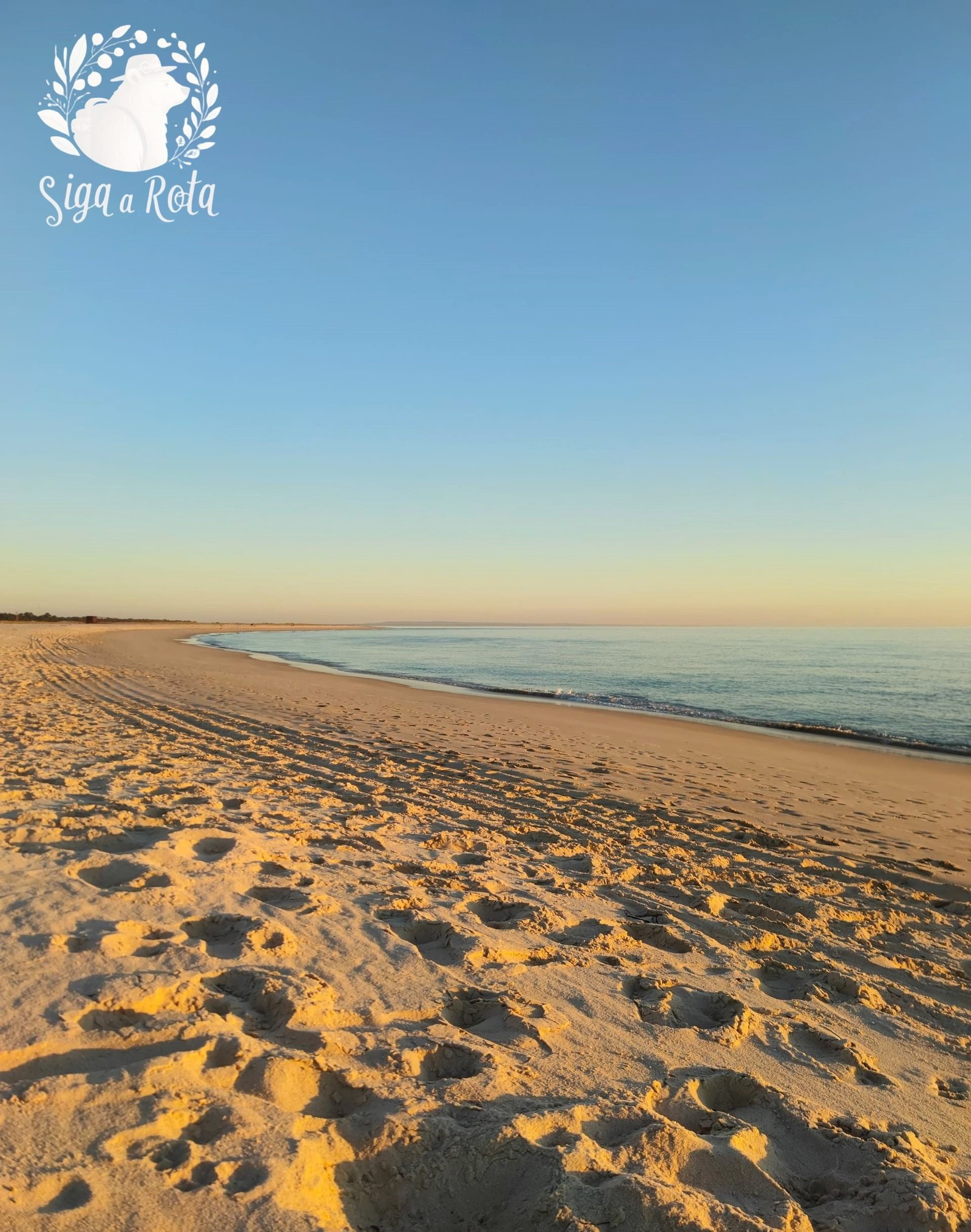 Praia de Tróia-Mar com areias brancas e águas tranquilas, ideal para relaxar e aproveitar o dia.