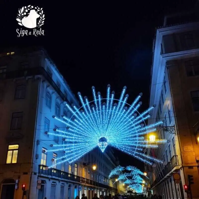 Luzes de Natal na Rua Augusta, Baixa Chiado, Lisboa